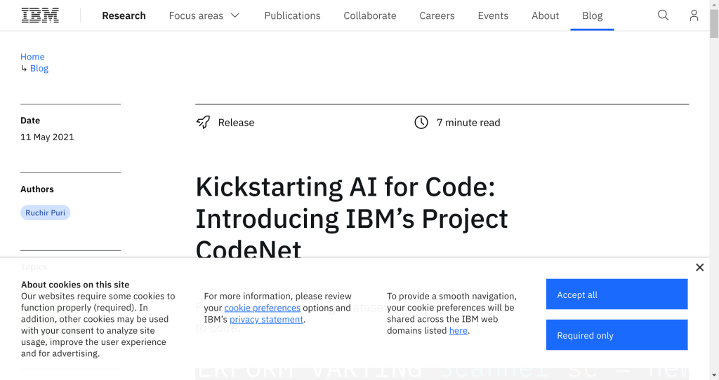 Project CodeNet by IBM